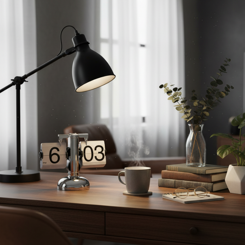 Automatic Page-Turning Desk Clock | Vintage European Style