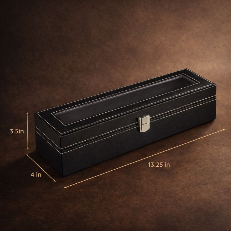 TIMEVAULT™ | Premium 6-Slot Watch Storage Case