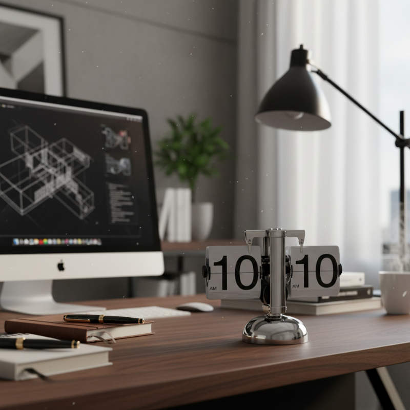 Automatic Page-Turning Desk Clock | Vintage European Style