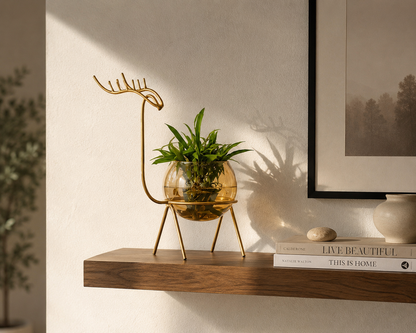 Golden Deer Vase (Set of 2)