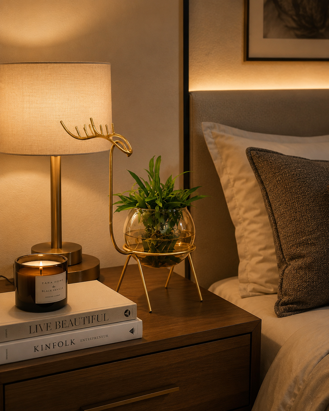 Golden Deer Vase (Set of 2)
