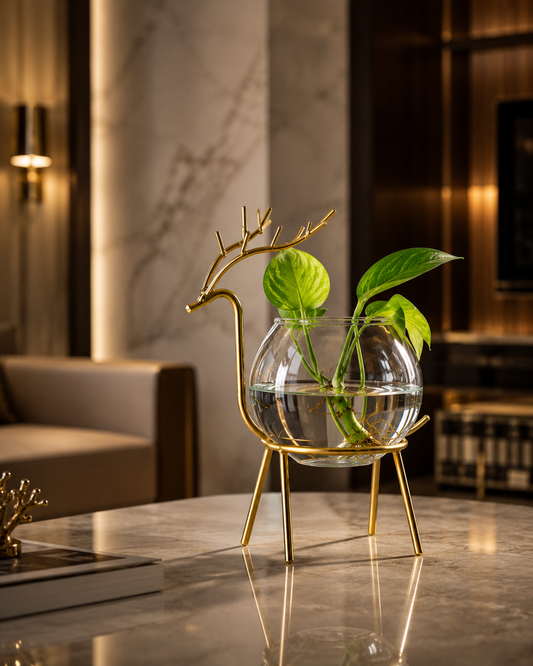 Deer Crystal Vase (Set of 2)