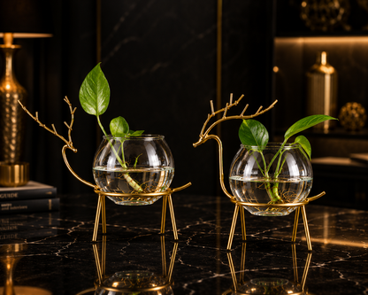 Deer Crystal Vase (Set of 2)