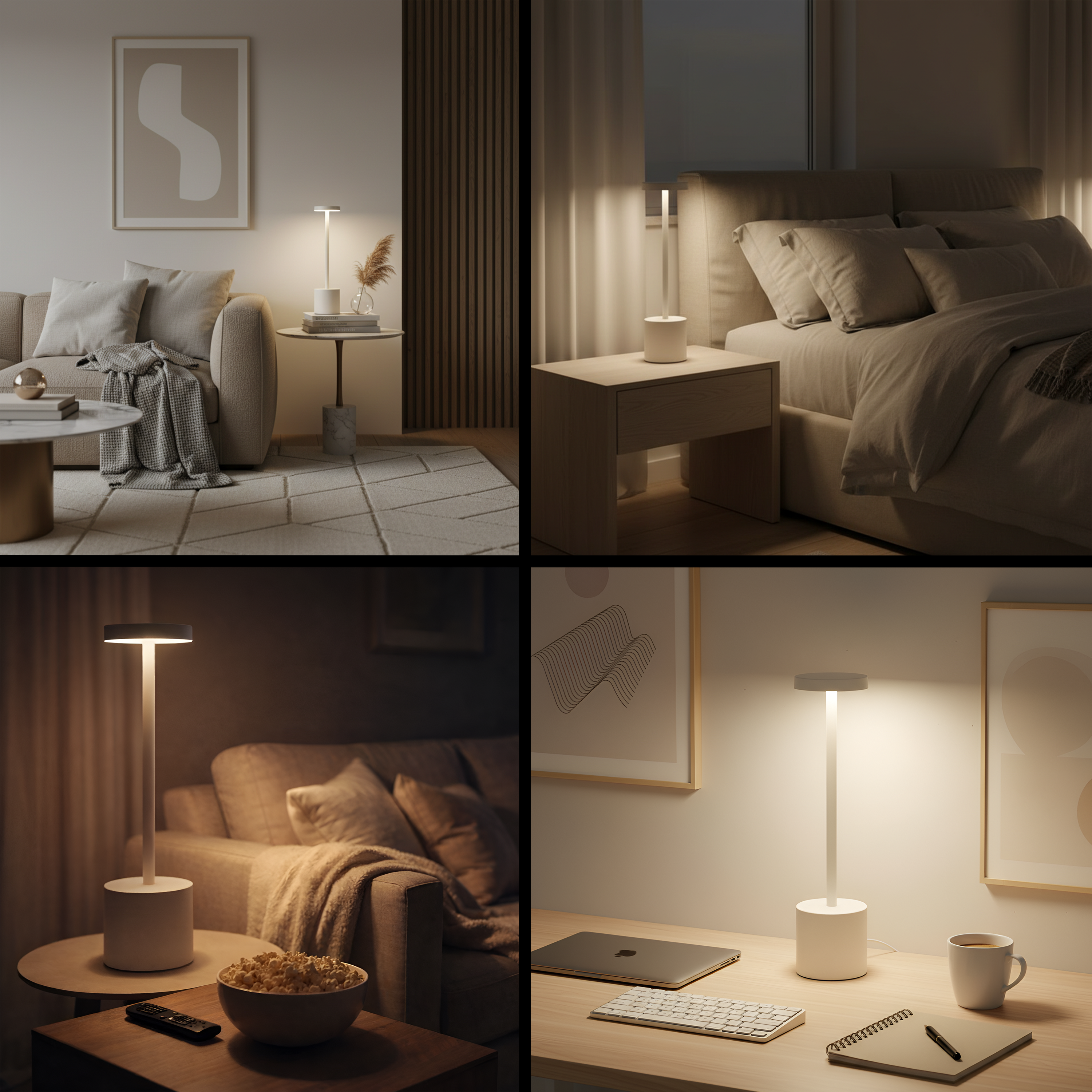 LUMITOP™ Aura Touch LED Table Lamp – Minimal Rechargeable, Dimmable & Cordless LED Light