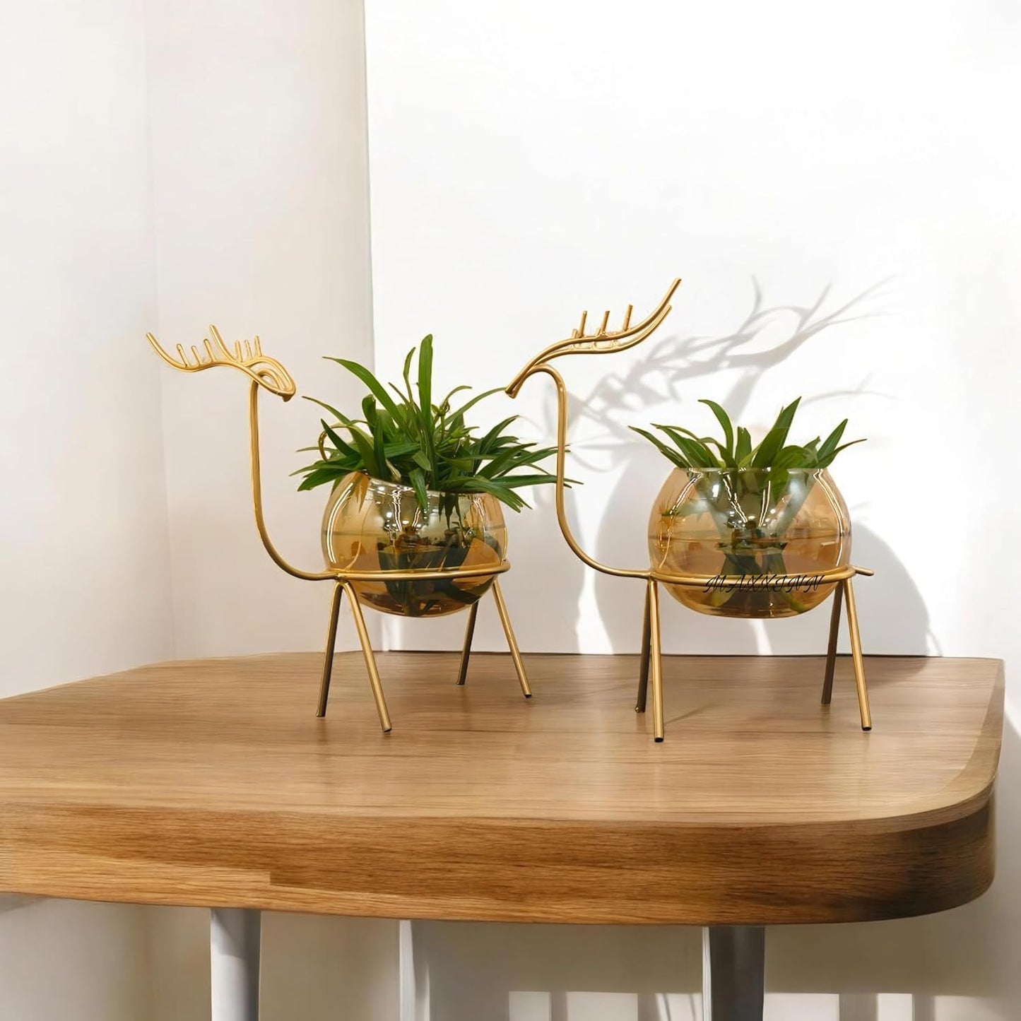 Golden Deer Vase (Set of 2)