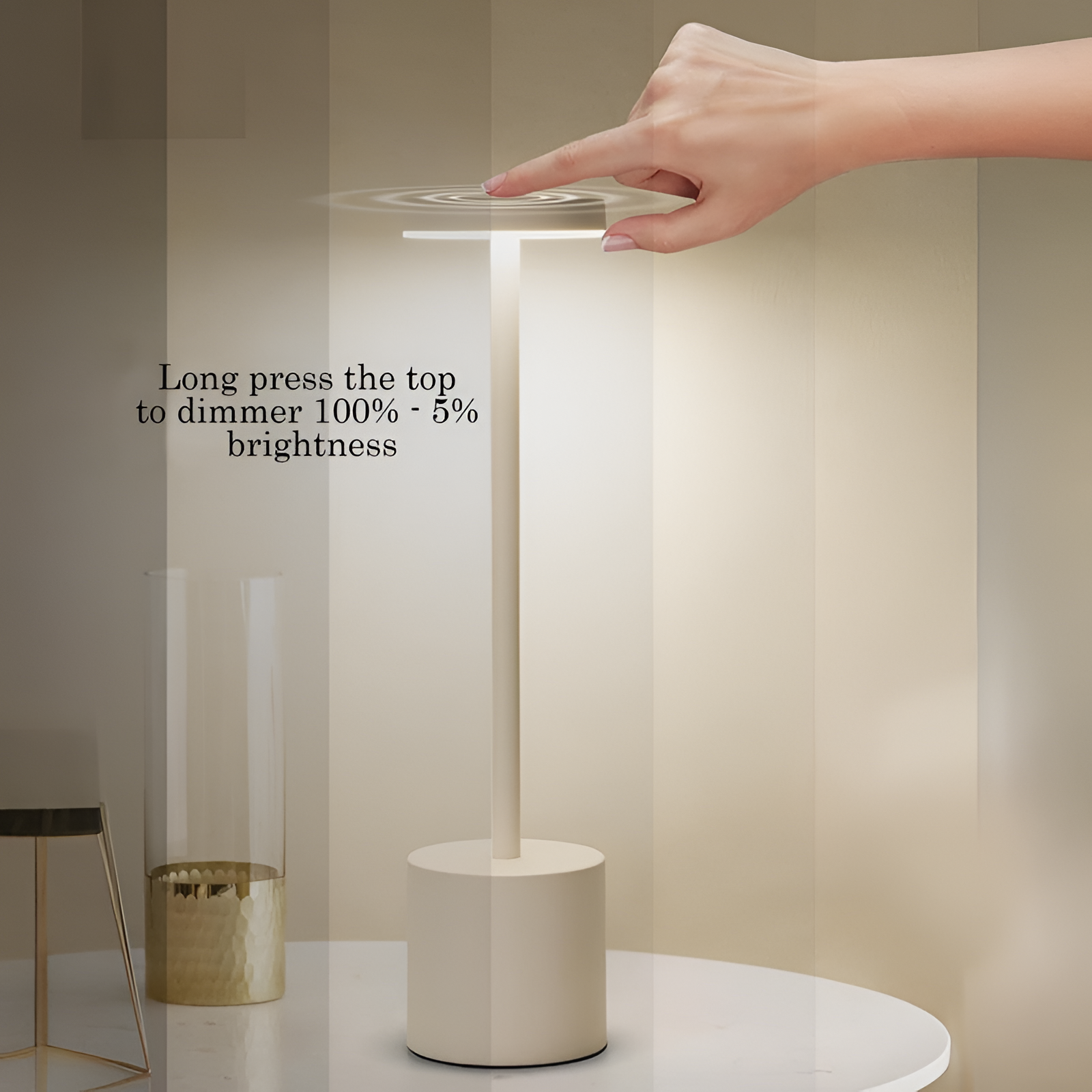 LUMITOP™ Aura Touch LED Table Lamp – Minimal Rechargeable, Dimmable & Cordless LED Light